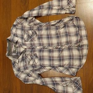 BKE Standard Fit plaid Snap button down shirt size large